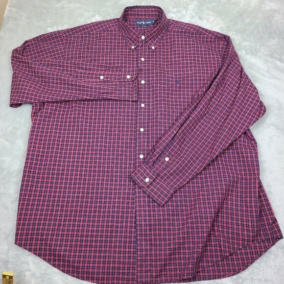 Polo Ralph Lauren Other - Polo Ralph Lauren Blake Fit Red and Purple Plaid Button Down Size 2XL